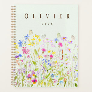 Schmetterlinge und bunte Wildblumen Planer