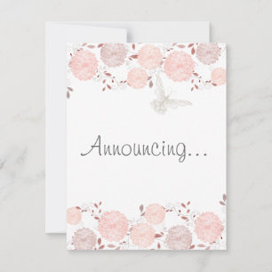 Schmetterlinge und Coral Chrysanthemas Verlobung Ankündigung