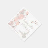 Schmetterlinge und Coral Chrysanthemen Serviette (Ecke)
