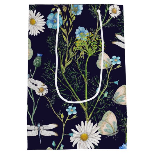 Schmetterlinge und Drachen fliegen im Garten Mittlere Geschenktüte (Rückseite)