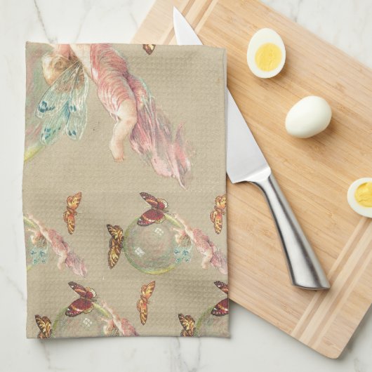 Schmetterlinge und ein Engel Handtuch (Viertel Falte)