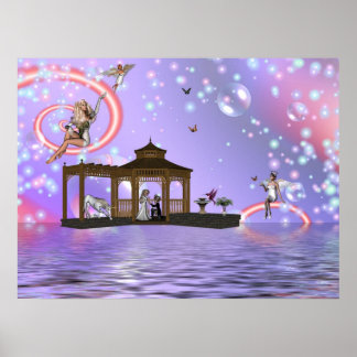 Schmetterlinge und Engel Poster