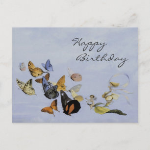 Schmetterlinge und Feen ~ Postkarte / Geburtstag
