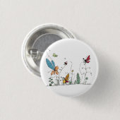 Schmetterlinge und Feen Thema Button (Vorne & Hinten)