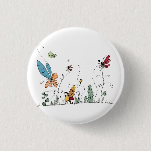 Schmetterlinge und Feen Thema Button (Vorderseite)