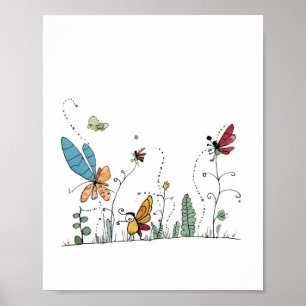 Schmetterlinge und Feen Thema Poster