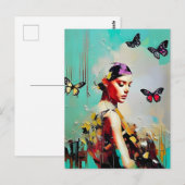 Schmetterlinge und Frauen Postkarte (Vorne/Hinten)