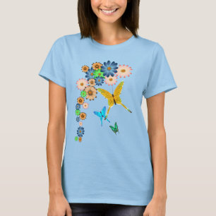 Schmetterlinge und Frühling FlowersT-Shirt T-Shirt