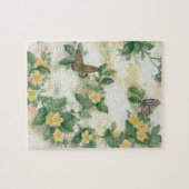 Schmetterlinge und gelbe Blumen Puzzle (Horizontal)