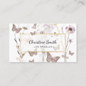 Schmetterlinge und getrocknete Blume Visitenkarte (Vorderseite)