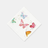 Schmetterlinge und Glitzer Serviette (Ecke)