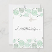 Schmetterlinge und grüne Chrysanthemen-Verlobung Ankündigung (Vorderseite)