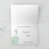 Schmetterlinge und grüne Chrysanthemen Vielen Dank Dankeskarte (Innenseite)