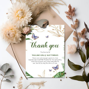 Schmetterlinge und Grünpflanzen Beerdigung Danke