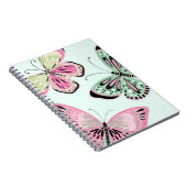 Schmetterlinge und Grüntöne Notizblock (Rechte Seite)