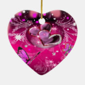 Schmetterlinge und Herzen Keramik Ornament (Hinten)