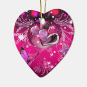 Schmetterlinge und Herzen Keramik Ornament (Links)