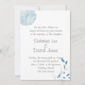 Schmetterlinge und Hochzeiten von Blue Chrysanthem Einladung (Rückseite)