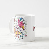 Schmetterlinge und individueller Name Kaffeetasse (Vorderseite Links)