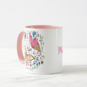Schmetterlinge und individueller Name Tasse (Vorderseite Links)