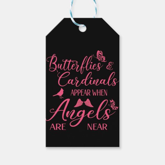 Schmetterlinge und Kardinäle erscheinen, wenn Enge Geschenkanhänger (Vorderseite)