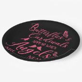 Schmetterlinge und Kardinäle erscheinen, wenn Enge Pappteller (Schrägansicht)