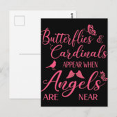 Schmetterlinge und Kardinäle erscheinen, wenn Enge Postkarte (Vorne/Hinten)