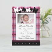 Schmetterlinge und Karierte Geburtshinweise Ankündigung (Stehend Vorderseite)