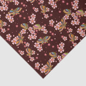 Schmetterlinge und Kirschblossom Duschen Maroon Seidenpapier (Ausschnitt)