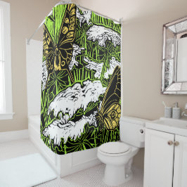 Schmetterlinge und Königin Anne's Lace Duschvorhang