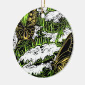 Schmetterlinge und Königin Anne's Lace Keramik Ornament (Links)