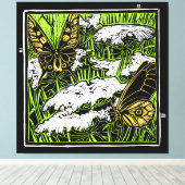 Schmetterlinge und Königin Anne's Lace Leinwanddruck (Insitu (Holzboden))