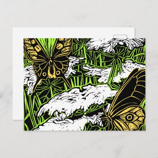 Schmetterlinge und Königin Anne's Lace Postkarte (Vorne/Hinten)