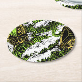 Schmetterlinge und Königin Anne's Lace Runder Pappuntersetzer (Angewinkelt)