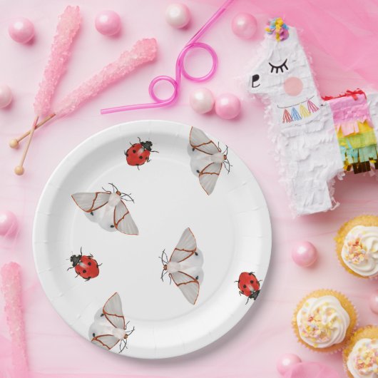 Schmetterlinge und Ladybugs Pappteller (Party)