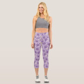 Schmetterlinge und Lavendel-Blume Capri Leggings (Vorderseite)