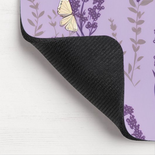 Schmetterlinge und Lavendel-Blume Mousepad (Ecke)