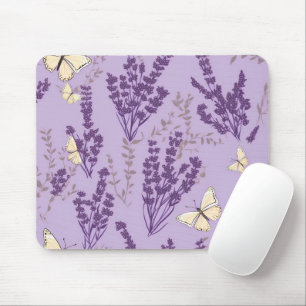 Schmetterlinge und Lavendel-Blume Mousepad