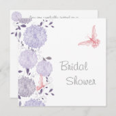 Schmetterlinge und Lavendel Chrysanthem Brautparty Einladung (Vorne/Hinten)