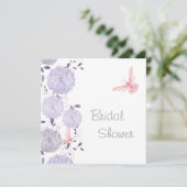 Schmetterlinge und Lavendel Chrysanthem Brautparty Einladung (Stehend Vorderseite)