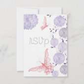 Schmetterlinge und Lavendel Chrysanthemum UAWG RSVP Karte (Vorderseite)