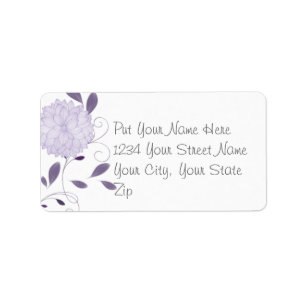 Schmetterlinge und Lavendel Chrysanthemums Adressaufkleber
