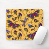 Schmetterlinge und Libellen auf Gelb Mousepad (Mit Mouse)