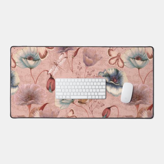 Schmetterlinge und Libellen auf Poppies Schreibtischunterlage (Tastatur & Maus)