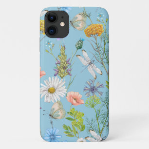 Schmetterlinge und Libellen auf Wildblumen Case-Mate iPhone Hülle
