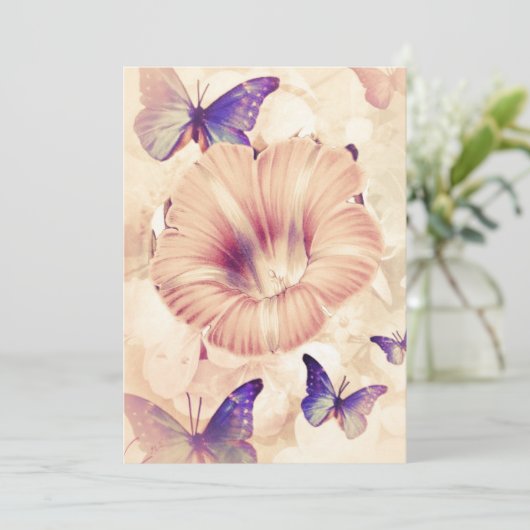 Schmetterlinge und Lilly Einladung (Stehend Vorderseite)