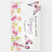 Schmetterlinge und Lullabies Baby Duschzeichen Banner (Vertikal)