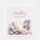 Schmetterlinge und Lullabies Baby Shower Watercolo Serviette (Vorderseite)