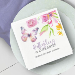 Schmetterlinge und Lullabies Baby Shower Watercolo Serviette