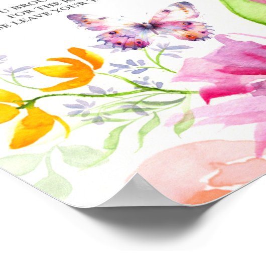 Schmetterlinge und Lullabies Windelwinddusche Poster (Ecke)